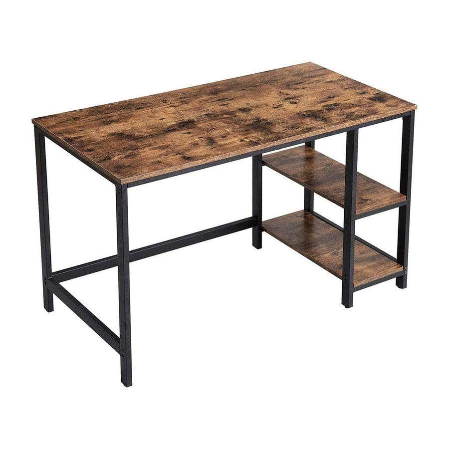 Vasagle 47" Computer Desk with 2 Shelves - Rustic Brown
