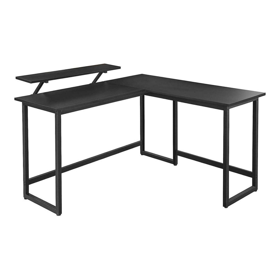 Vasagle L-Shaped Computer Desk with Monitor Stand - Black