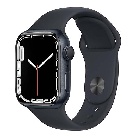 Apple Watch Series 7 [GPS 41mm] Smart Watch w/Midnight Aluminum Case with Midnight Sport Band. Fitness Tracker, Blood Oxygen & ECG Apps, Always-On Retina Display, Water Resistant