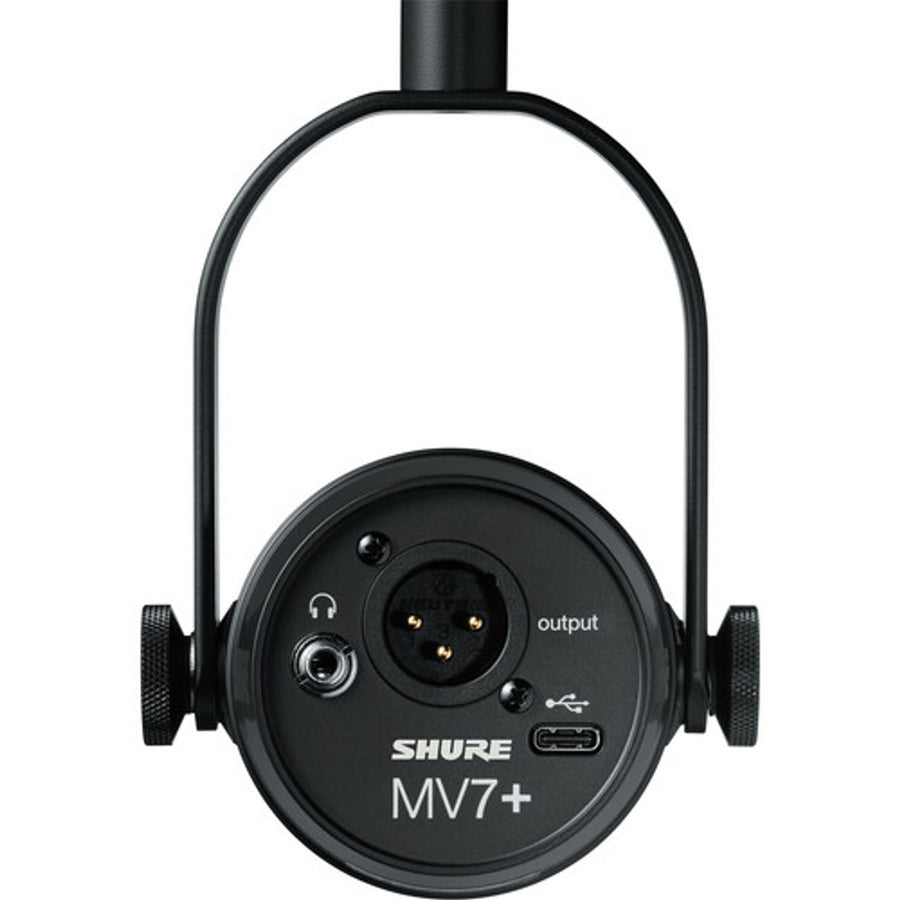 Shure MV7+ Black USB/XLR Dynamic Podcasting Microphone USB-C and XLR outputs