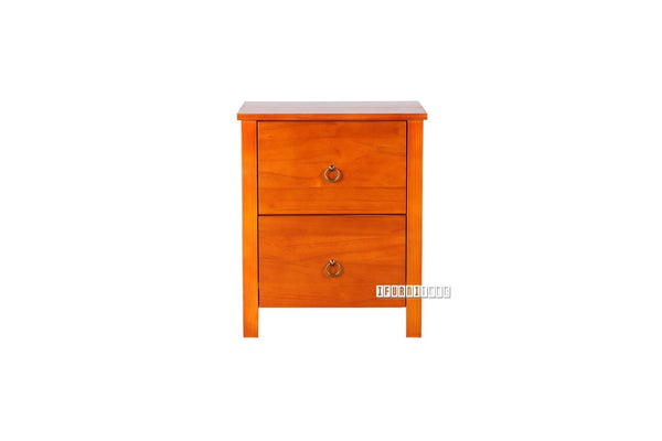 (Out Of Stock) Metro 2-Drawer Bedside Table (Warm Honey)