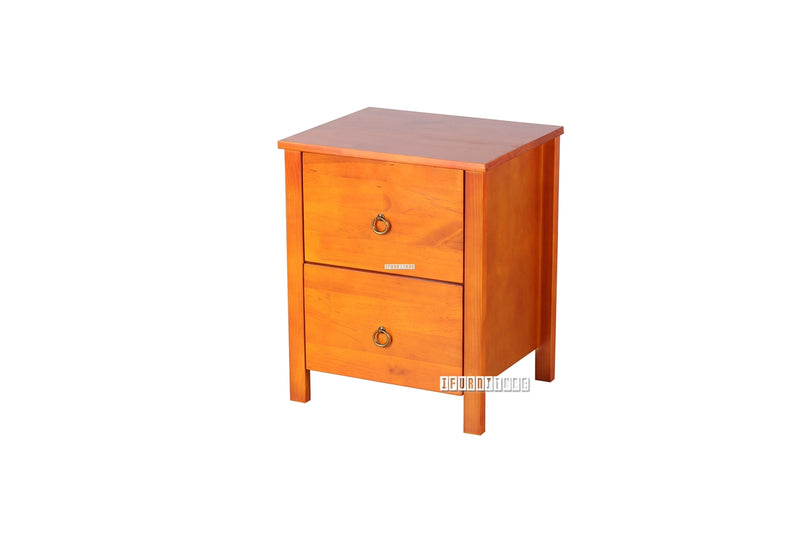 (Out Of Stock) Metro 2-Drawer Bedside Table (Warm Honey)