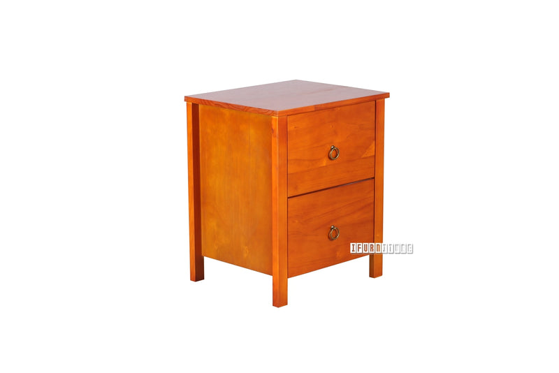 (Out Of Stock) Metro 2-Drawer Bedside Table (Warm Honey)