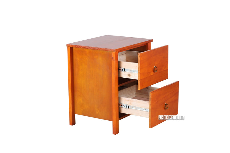 (Out Of Stock) Metro 2-Drawer Bedside Table (Warm Honey)