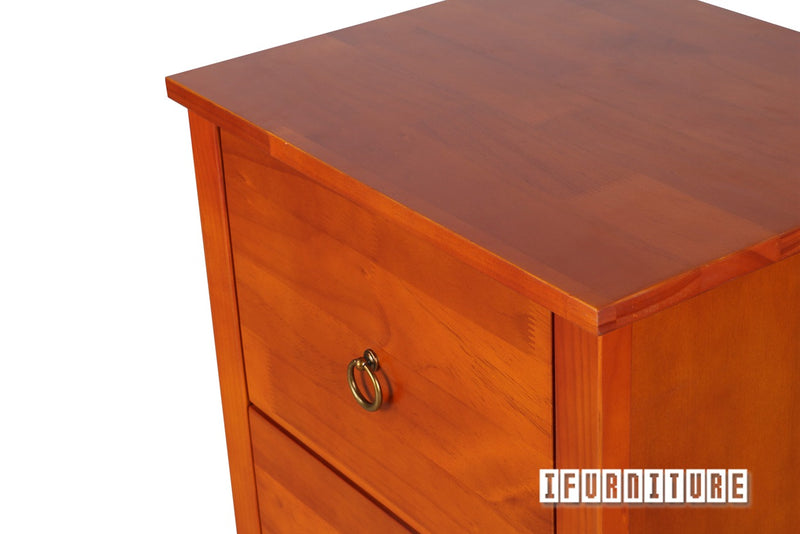 (Out Of Stock) Metro 2-Drawer Bedside Table (Warm Honey)