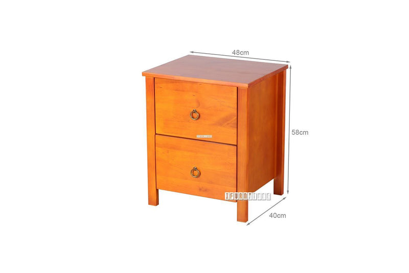 (Out Of Stock) Metro 2-Drawer Bedside Table (Warm Honey)