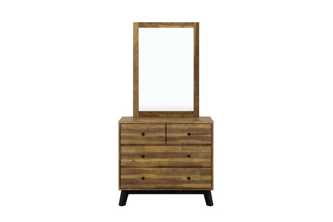 Calla 4-Drawer Solid Acacia Wood Dresser With Mirror