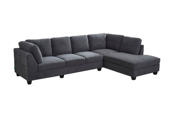 LIBERTY Premium Sectional Sofa (Dark Grey) - Chaise Facing Right without Ottoman