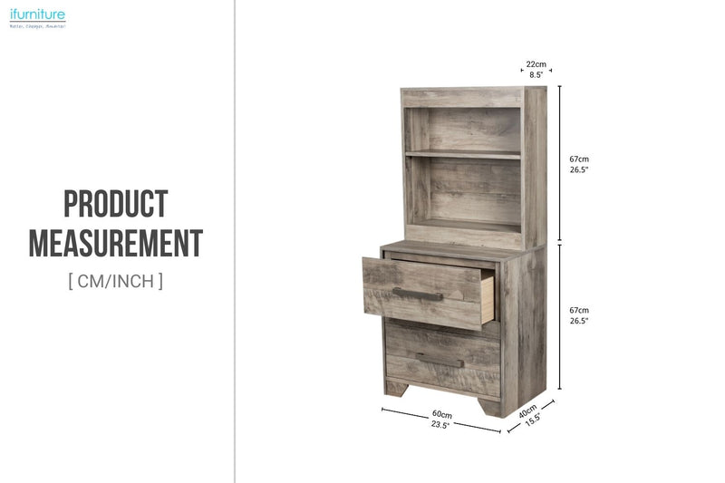 (Set Of 2) Agilent Bedside Table With Side Pier Combo