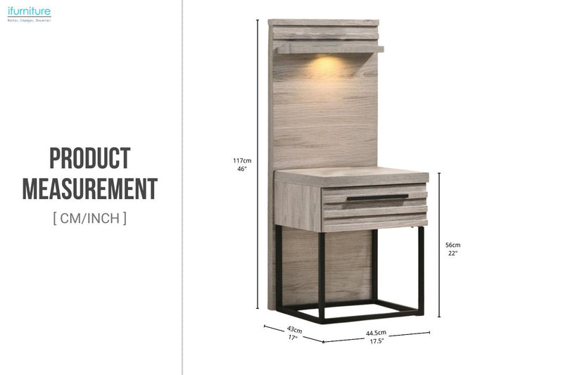 (Set Of 2) Westden Bedside Table With Side Pier Combo
