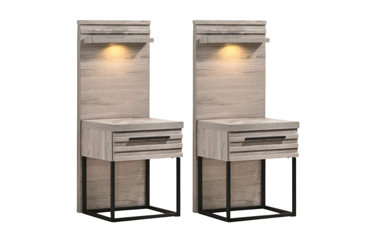 (Set Of 2) Westden Bedside Table With Side Pier Combo