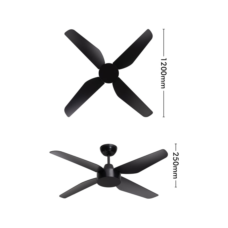 Arlec 120cm 4 Blade AC Solar Ceiling Fan