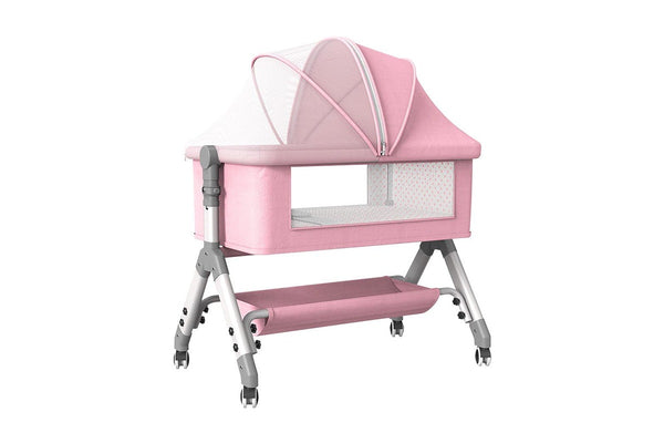 Bopeep Baby Cot Bed Crib Portable Bassinet Safety Fence Adjustable Bedside Pink