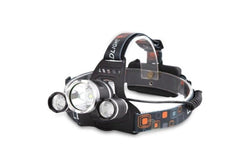 2 Sets of Aluminium Alloy 3 Led Head Lamp Highlight Adjustable Rechargeable 4 Mode Black 1T62xpe Standard