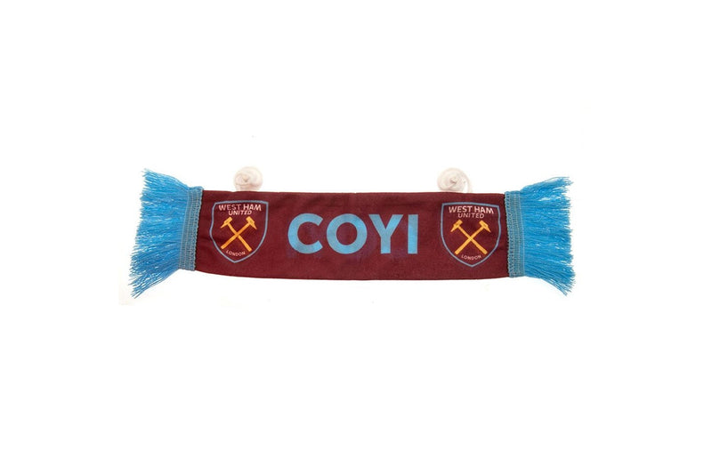 West Ham United FC Mini Scarf Car Hanger (Claret Red/Sky Blue) (One Size)