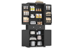 VASAGLE Freestanding Pantry Cabinet - Black