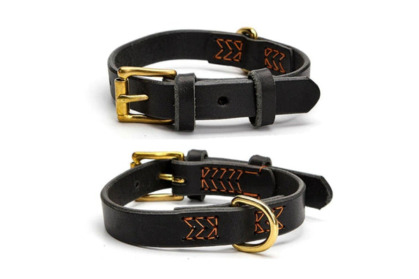 Suture Real Leather Adjustable Dog Collar