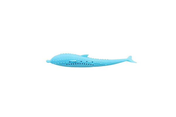 Cat Fish Shaped Toothbrush Pet Molar Stick Teeth Clean Dental Toy For Cats Blue - Standard