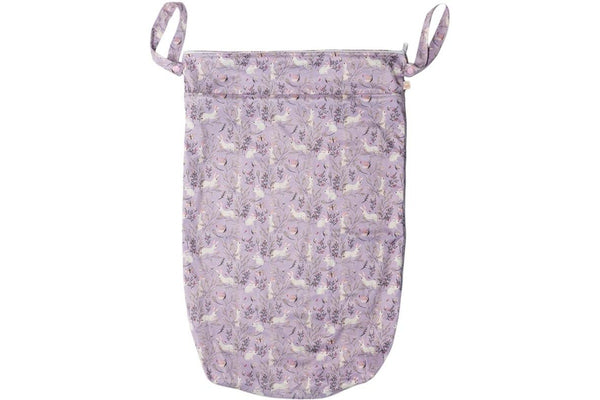 Nestling: XL Double Pocket Wet Bag - Lilac Bunnies