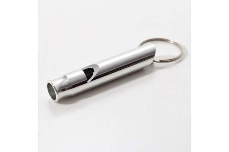 5Pcs Aluminum Alloy Whistle With Keyring For Outdoor Activities Silver - Silver