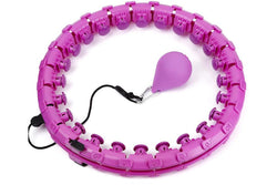 Sectional Fitness Hoola Hoop - with 24 Detachable Knots (Purple)