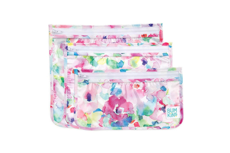 Bumkins: Clear Travel Bag - Watercolour (3pk)