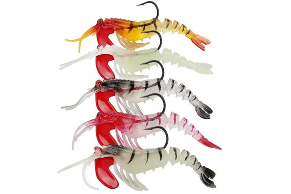 5 Piece Soft Shrimp Fishing Lure Set