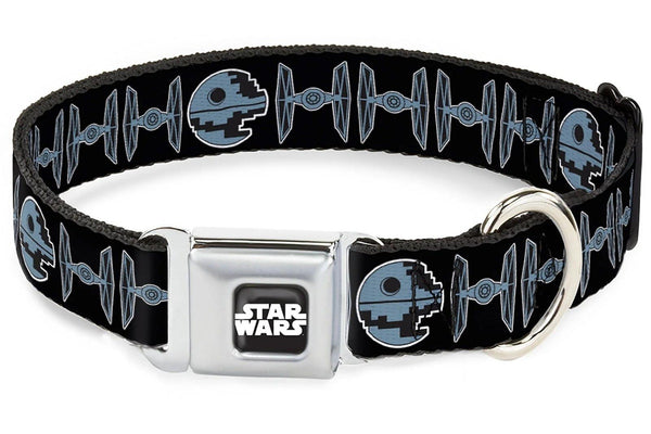 Star Wars: Death Star And Tie Fighters - Seatbelt Buckle Collar (1" Medium)