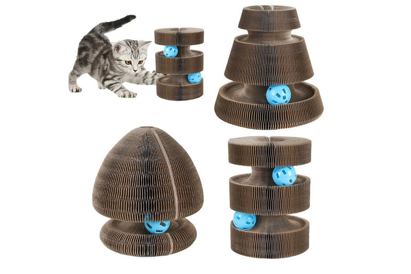 Magic Organ Foldable Cat Scratch Board Interactive Toys with Bells Style 2