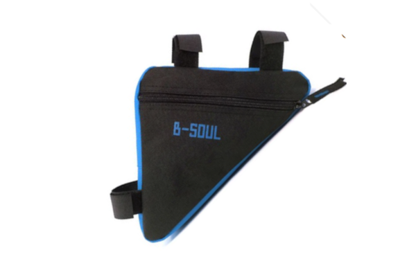 Bike Pouch Waterproof 1.5L Triangle Cycling Front Tube Frame Bag Black - Black Blue