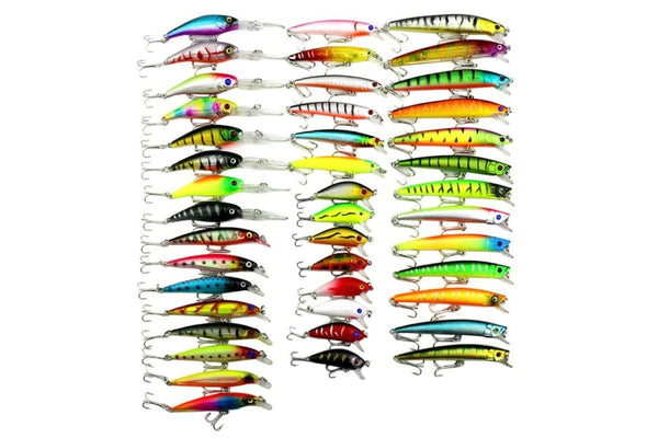 43 Piece Fly Fishing Lure Set 6 Models Hard Bait Wobbler Carp