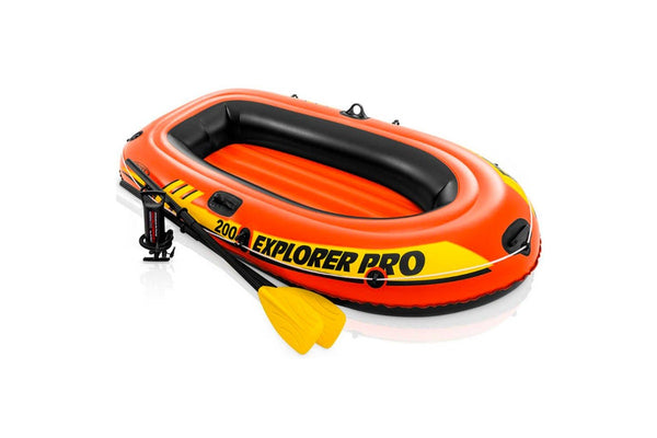 Intex 1.96m Explorer PRO 200 Inflatable Water Sport Boat Set w Pump Paddle 6+