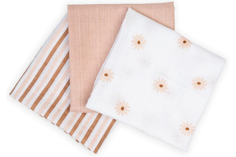 Lulujo: Mini Muslin Cloth - Daises (3 Pack)