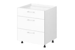 Base Cabinet 3 Drawer 800mm White