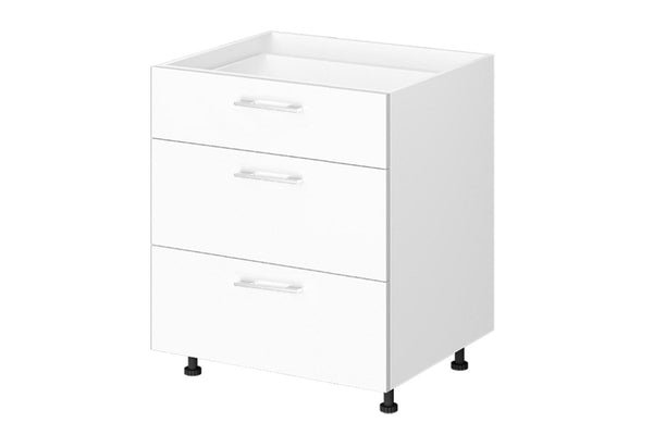 Base Cabinet 3 Drawer 800mm White