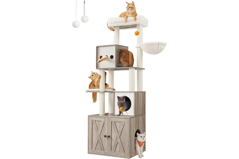 Vasagle Feandrea Cat Tree with Litter Box Enclosure - Greige