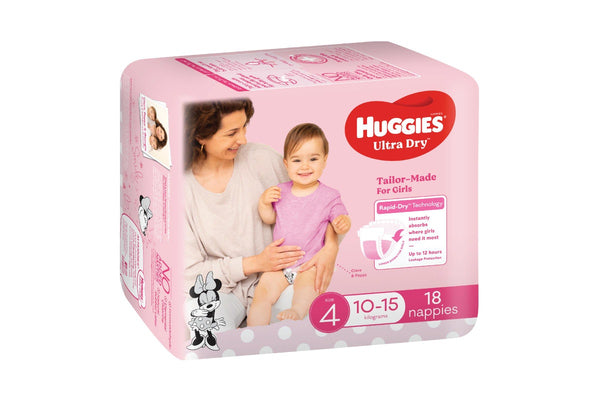 Huggies Ultra Dry Convenience Toddler Girl Nappies - Size 4