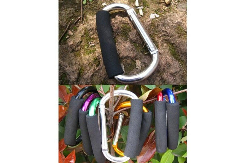 At7607 Quick Release D Shaped Carabiner Buckle For Outdoor Camping Hiking Silver - Standard