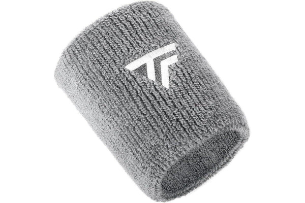 Tecnifibre Tennis XL Wristband Wrist Bands Sweatband Sport Squash Cotton - Silver