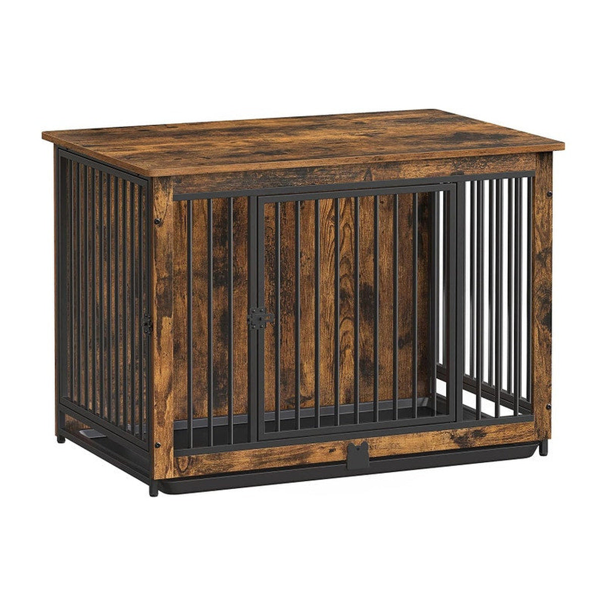 VASAGLE Feandrea Dog Crate Furniture with 2 Doors - Rustic Brown