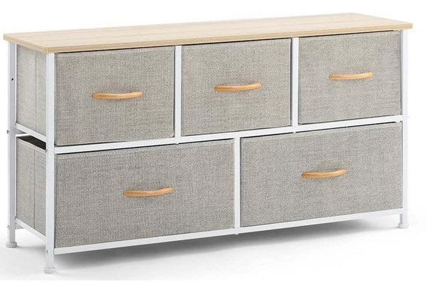 Ovela: 5 Drawer Storage Chest - Beige