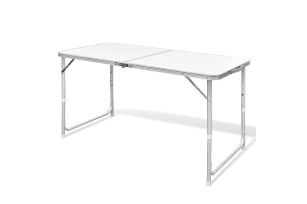 Foldable Camping Table Height Adjustable Aluminium 120 x 60 Cm Aotxp