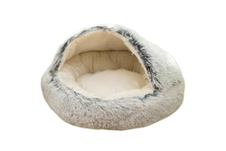 Zoomies Hooded Snuggler Pet Bed Medium 50cm-Light Grey