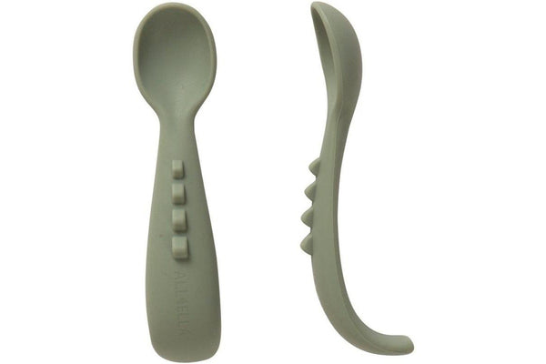 All4Ella: Comfy Grip Silicone Spoons - Sage (2 Pack)