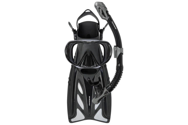 Mirage Infinity Silicone Mask, Snorkel & Fin Set - Black - L / XL