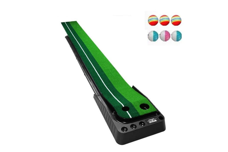 3M Golf Indoor Swing Grip Putting Trainer Practice Pace With Automatic Return Fairways & 3 Soft Balls & 3 Two-Colour Balls