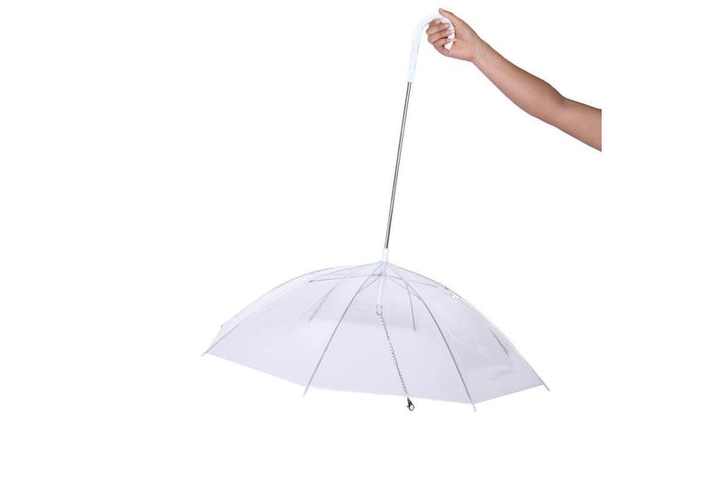 Transparent Pet Umbrella Portable Built In Leash - Standard - Set Of 1