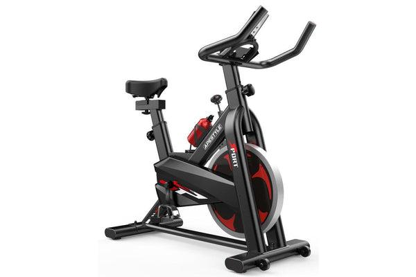 Ape Style BX-200 Spin Bike with Flywheel Home Gym Exercise (Black/Red)