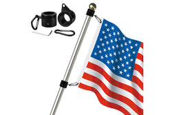 2 Pcs Metal Flag Pole Rings Aluminum Alloy Swivels Flagpole Rings Black