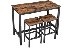 Vasagle Dining Bar Table Set - Rustic Brown